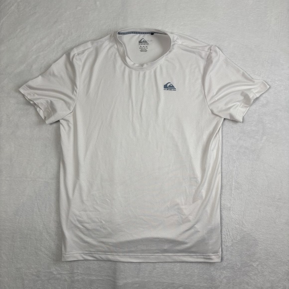 Quiksilver Regular Fit Dry Flight White Short Sleeve Active Shirt Men's Medium - Picture 1 of 10